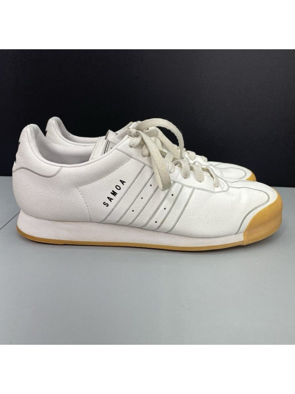 adidas Originals Samoa Sneakers Shoes Retro Classic Leather Gum White Mens 10